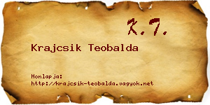 Krajcsik Teobalda névjegykártya